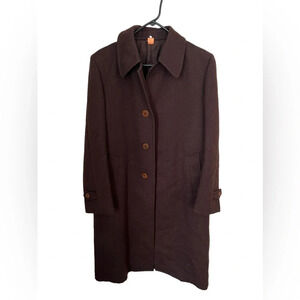 Vintage Ted Lapidus Diffusion 1970’s Brown Wool Overcoat Size 50